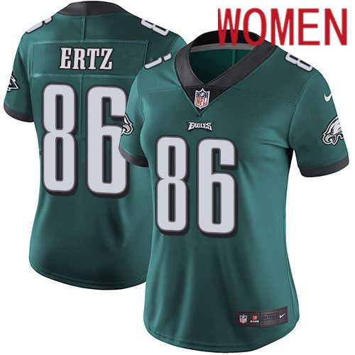 Women Philadelphia Eagles #86 Zach Ertz Nike Midnight Green Vapor Limited NFL Jersey